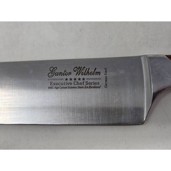 GUNTER WILHELM EXECUTIVE CHEF SERIES CARVING KNIFE 440C CARBON GERMAN STEEL 10" - Picture 2 of 7